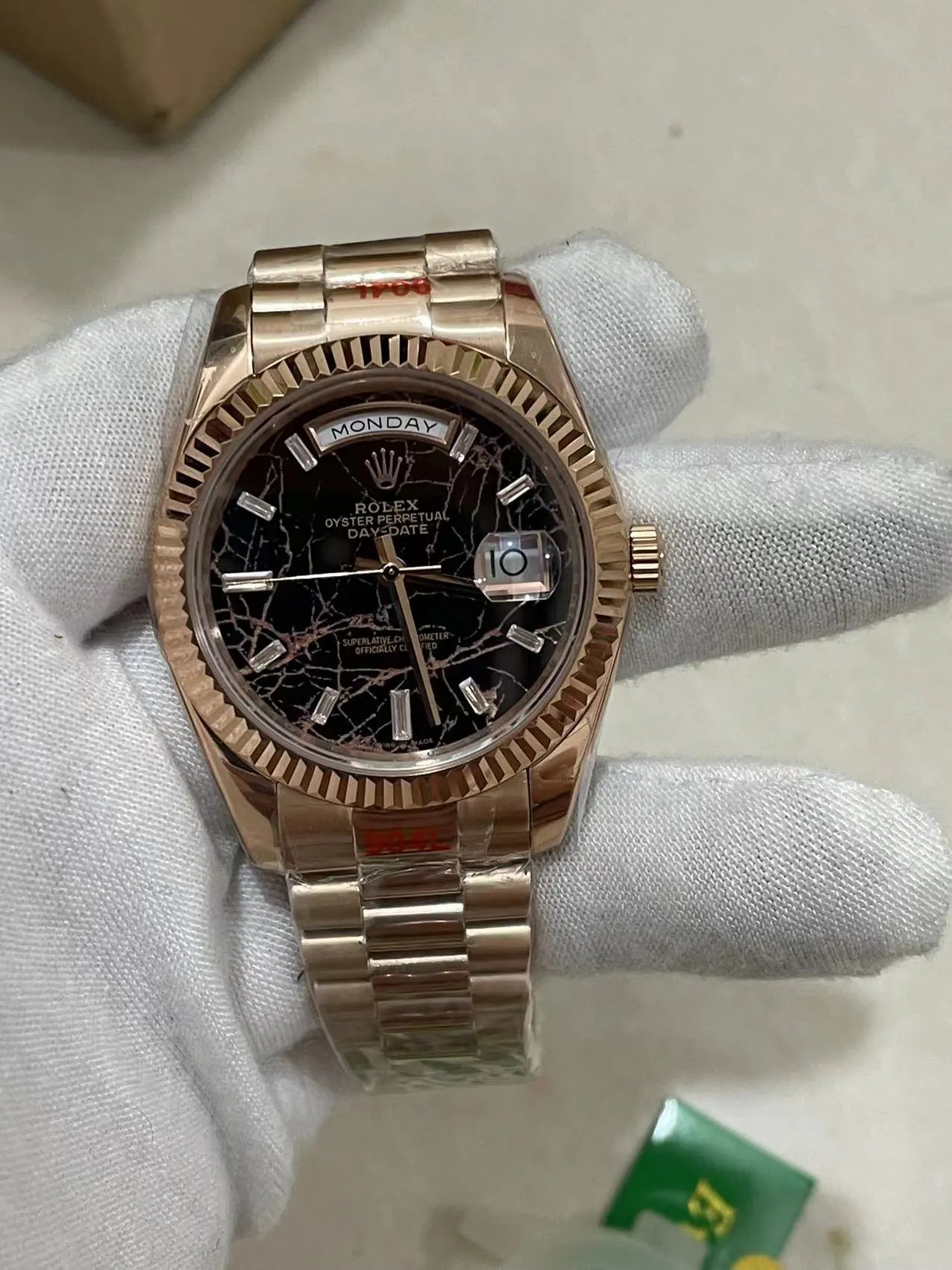 U1 Day-Date Black Marble Fluted/President