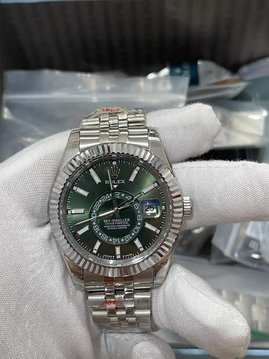 U1 Sky-Dweller Green Fluted/Jubilee