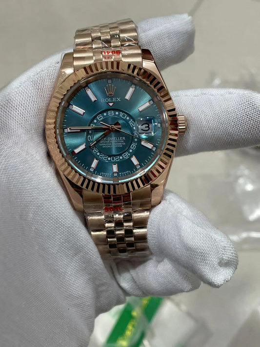 U1 Sky-Dweller Teal Fluted/Jubilee