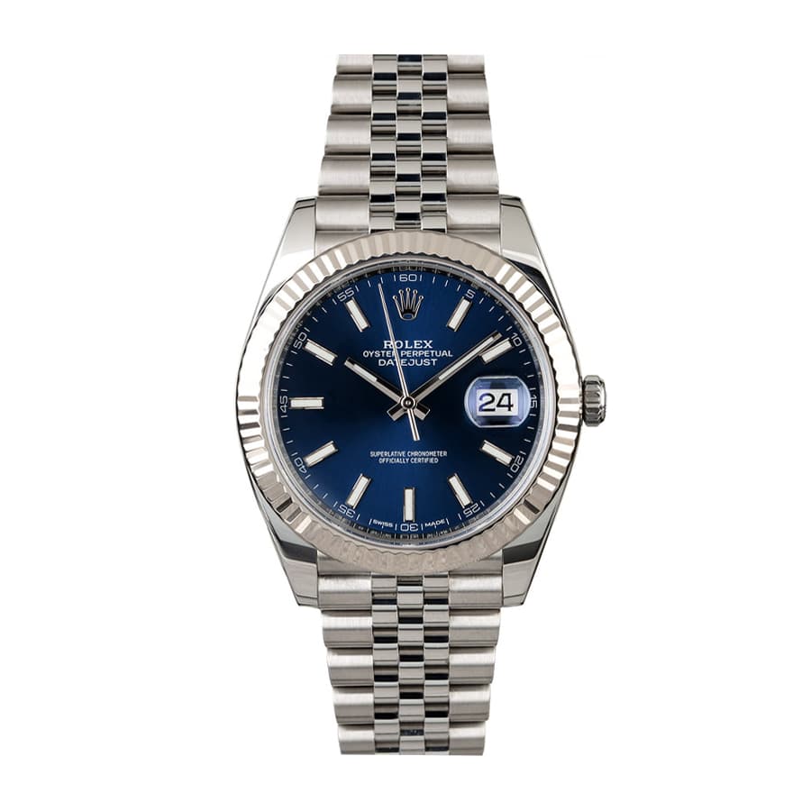 Rolex Datejust 41MM 904L SS/18K White Gold VSF 1:1 Best Edition Blue Dial with Fluted Bezel and Jubilee Bracelet