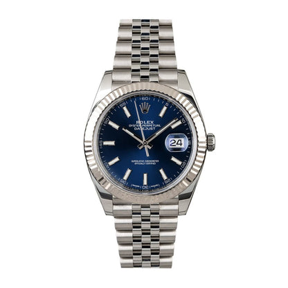 Rolex Datejust 41MM 904L SS/18K White Gold VSF 1:1 Best Edition Blue Dial with Fluted Bezel and Jubilee Bracelet