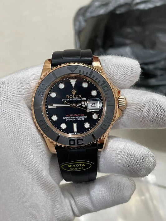U1 Yacht-Master Black/Gold Rubber