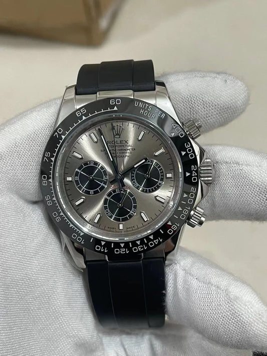 U1 Daytona silver/Black Rubber