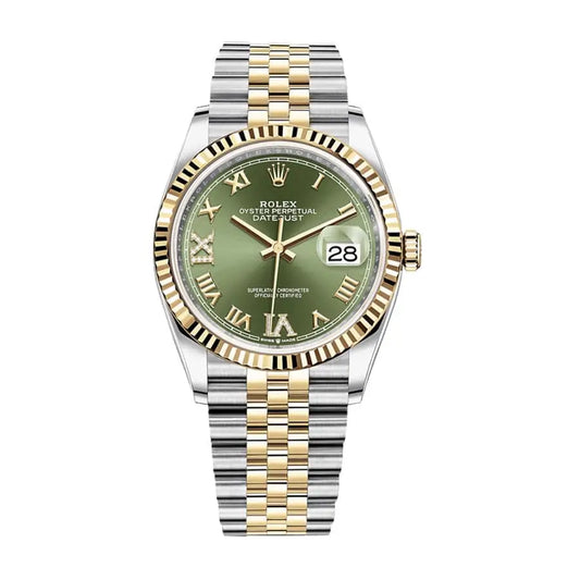 Rolex Datejust 36MM 904L SS/Yellow Gold VSF 1:1 Best Edition Green Roman Dial on 904L SS/Yellow Gold Jubilee Bracelet