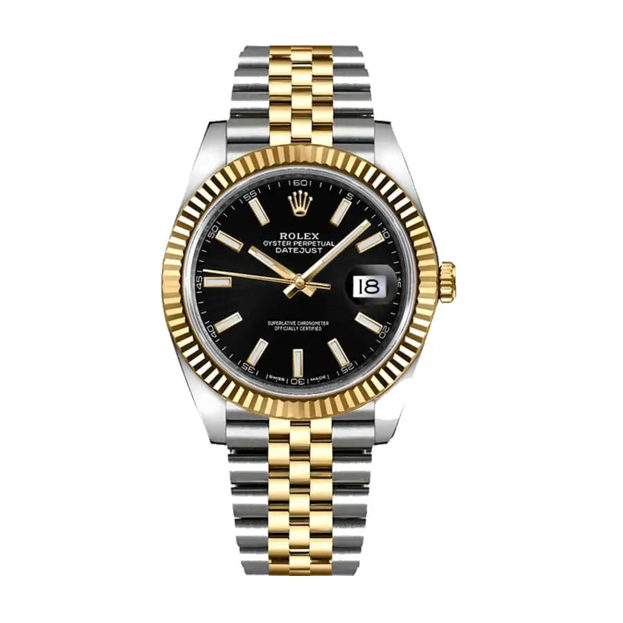 Rolex Datejust 41MM 904L SS/18K Yellow Gold VSF 1:1 Best Edition Black Dial on 904L SS/18K Yellow Gold Jubilee Bracelet