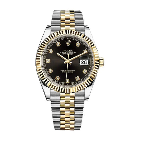 Rolex Datejust 12633BKDJ 36MM 904L SS/18K Yellow Gold VSF 1:1 Best Edition Black Diamond Dial on 904L SS/18K Yellow Gold Jubilee Bracelet