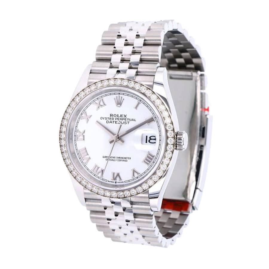 Rolex Datejust 36 126284RBR-0018 904L SS/18K White Roman Dial VSF 1:1 Best Edition on 904L SS Jubilee Bracelet