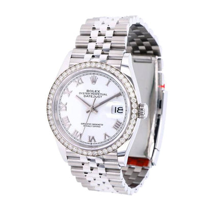 Rolex Datejust 36 126284RBR-0018 904L SS/18K White Roman Dial VSF 1:1 Best Edition on 904L SS Jubilee Bracelet